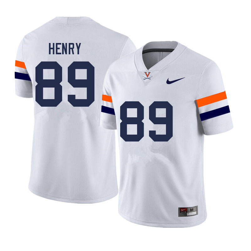 Men #89 Artie Henry Virginia Cavaliers College Football Jerseys Sale-White - Click Image to Close